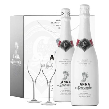 Anna de Codorniu Blanc de Blancs - Estuche de 2 Botellas + 2 Copas 