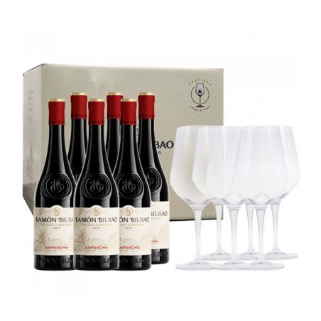 Pack of 6 Bottles Ramón Bilbao Limited Ed. + 6 Wine Glasses  2019 