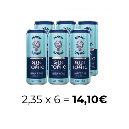 Bombay Sapphire & Tónica - Can 6 Pack 