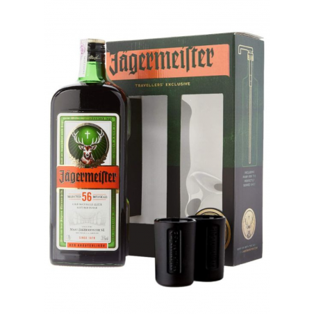 Case Jägermeister 70cl + 2 glasses 